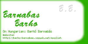 barnabas barho business card