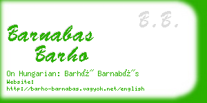 barnabas barho business card
